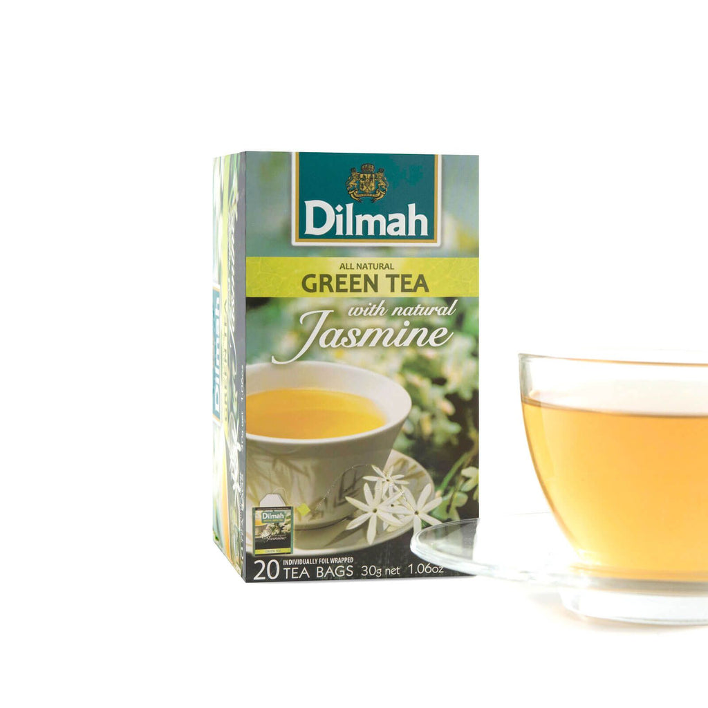 Dilmah Jasmine Green Tea 20 Individually Wrapped Foil Envelope Tea Ba