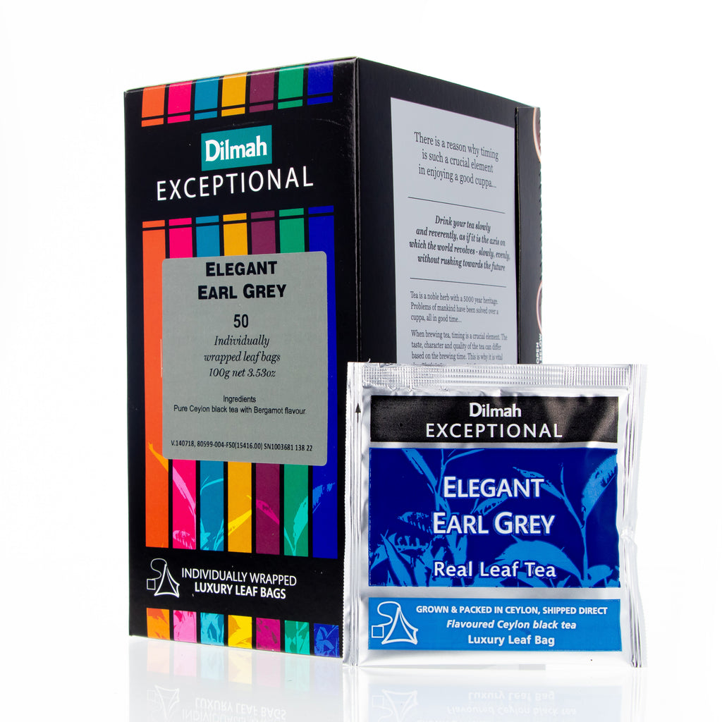 Exceptional Elegant Earl Grey 50 Leaf Tea Bags (Individually Wrapped